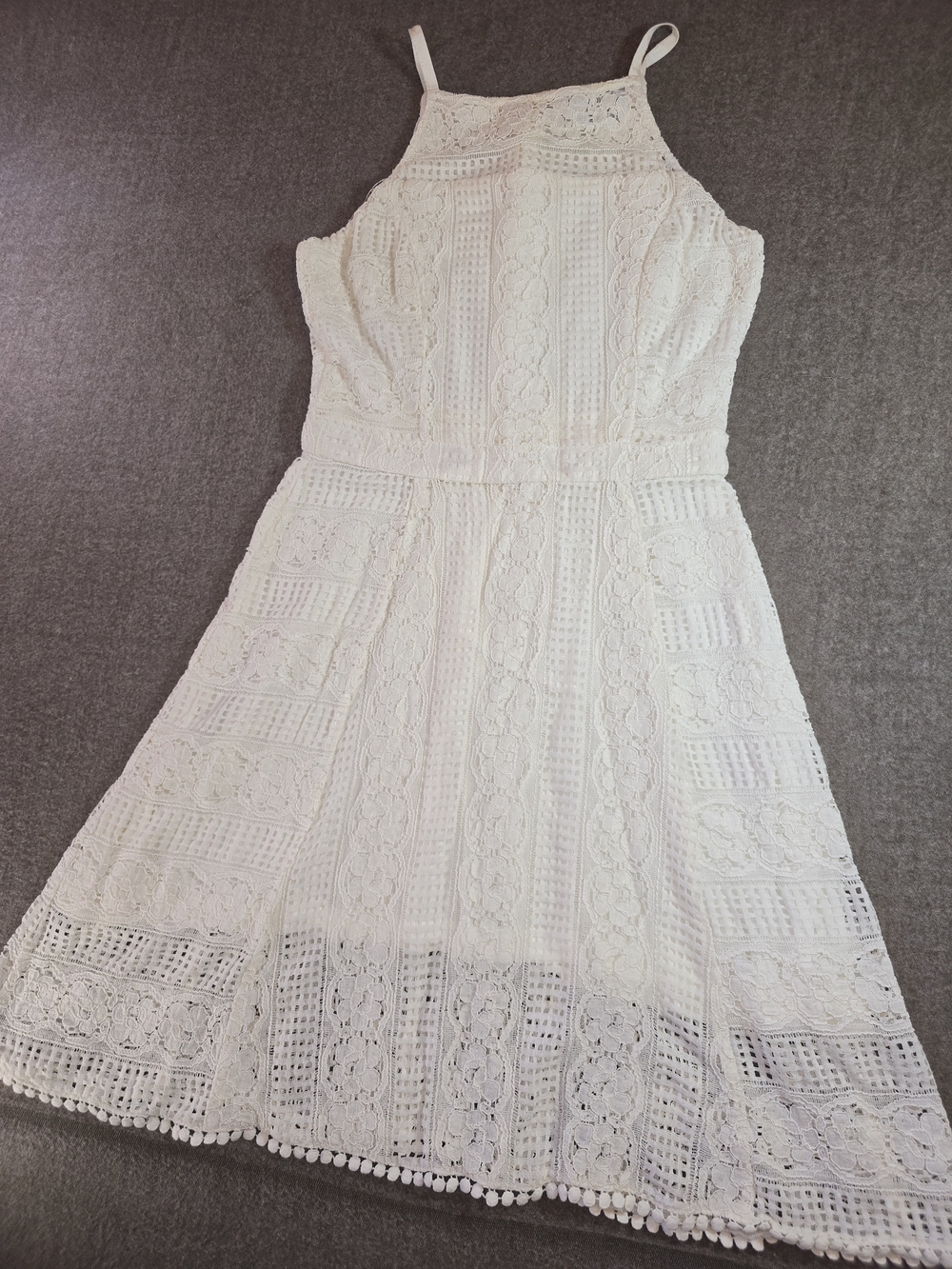 Cupcakes & Cashmere Ivory White Lace Overlay High Neck Sundress Women's 2